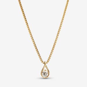 Gold Pandora Brilliance Lab-created 0.25 ct tw Diamond Lab-Created Diamond Necklaces | 546-OYFBRV