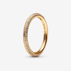 Gold Plated Pandora ME Pavé Band Rings | 120-INPEWO