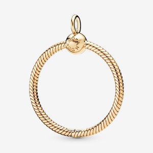 Gold Plated Pandora Moments Medium O Charm Holders | 513-FLRENW