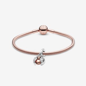 Rose Gold Plated Pandora Charm Holders | 453-ZDHXTN