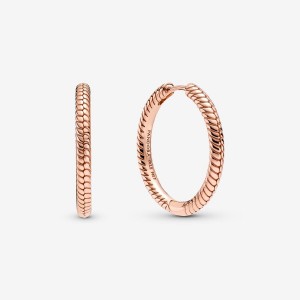 Rose Gold Plated Pandora Moments Hoop Earrings | 523-HNVACI