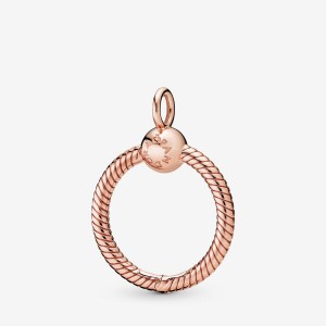 Rose Gold Plated Pandora Moments Small O Charm Holders | 612-SBXLOG