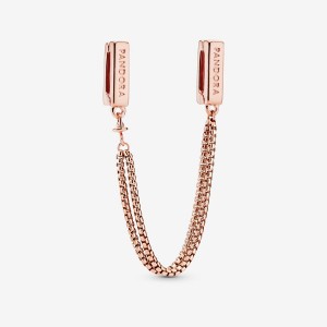 Rose Gold Plated Pandora Safety Clip Safety Chains | 630-JMABRK