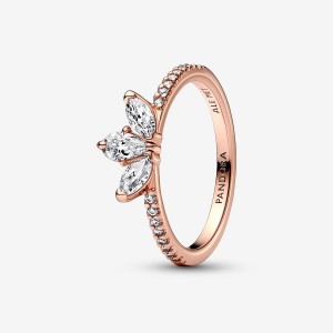 Rose Gold Plated Pandora Sparkling Herbarium Cluster Stackable Rings | 576-JCADIZ