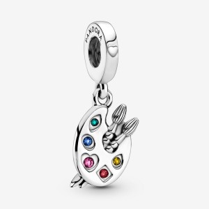 Sterling Silver Pandora Artist's Palette Dangle Dangle Charms | 481-BDKAEC