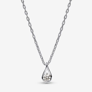 Sterling Silver Pandora Brilliance Lab-created 0.15 ct tw Diamond Chain Necklaces | 381-ZCOEAX