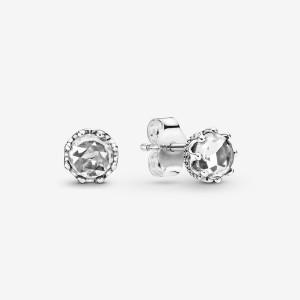 Sterling Silver Pandora Clear Sparkling Crowns Stud Earrings | 564-XSBTAD