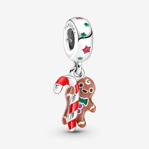 Sterling Silver Pandora Gingerbread Man Dangle Dangle Charms | 459-UQLWCS