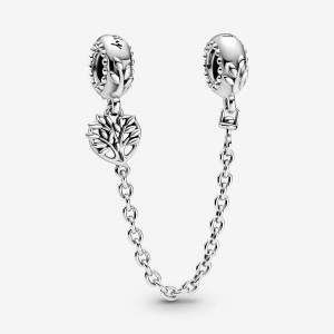 Sterling Silver Pandora Heart Family Tree Safety Safety Chains | 206-MYUKDB