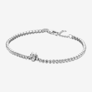 Sterling Silver Pandora Minnie Mouse Tennis Chain Bracelets | 521-DCRPTW