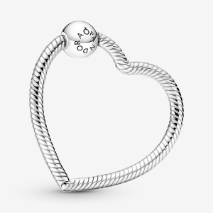 Sterling Silver Pandora Moments Heart Charm Holders | 967-MCYUBI