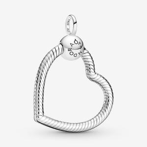 Sterling Silver Pandora Moments Heart Charm Holders | 706-MVELAD