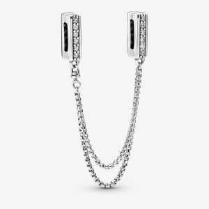 Sterling Silver Pandora Reflexions™ Sparkling Safety Clip Safety Chains | 124-UJLGON