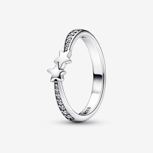 Sterling Silver Pandora Shooting Stars Sparkling Stackable Rings | 824-HZEOYD