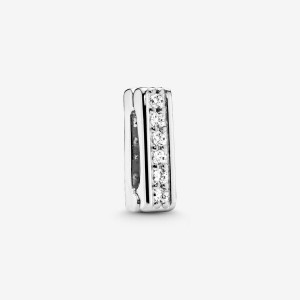 Sterling Silver Pandora Sparkling Clip Clips | 168-VXYIHJ