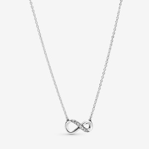 Sterling Silver Pandora Sparkling Infinity Collier Pendant Necklaces | 793-AEIUCJ