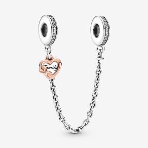 Two-tone Pandora Family Heart Safety Safety Chains | 368-DVWXNS