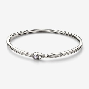 White Gold Pandora Brilliance 0.25 ct tw Bangle Bracelets | 610-FTJKBY