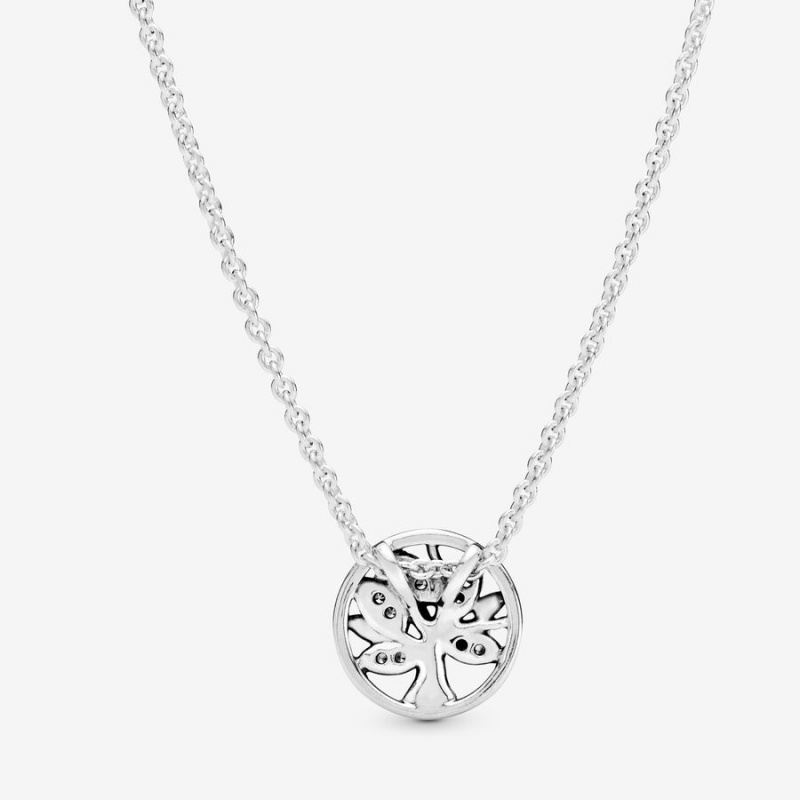 Family Jewelry Pandora Sparkling Family Tree Pendant Necklaces | 843-QXONDH