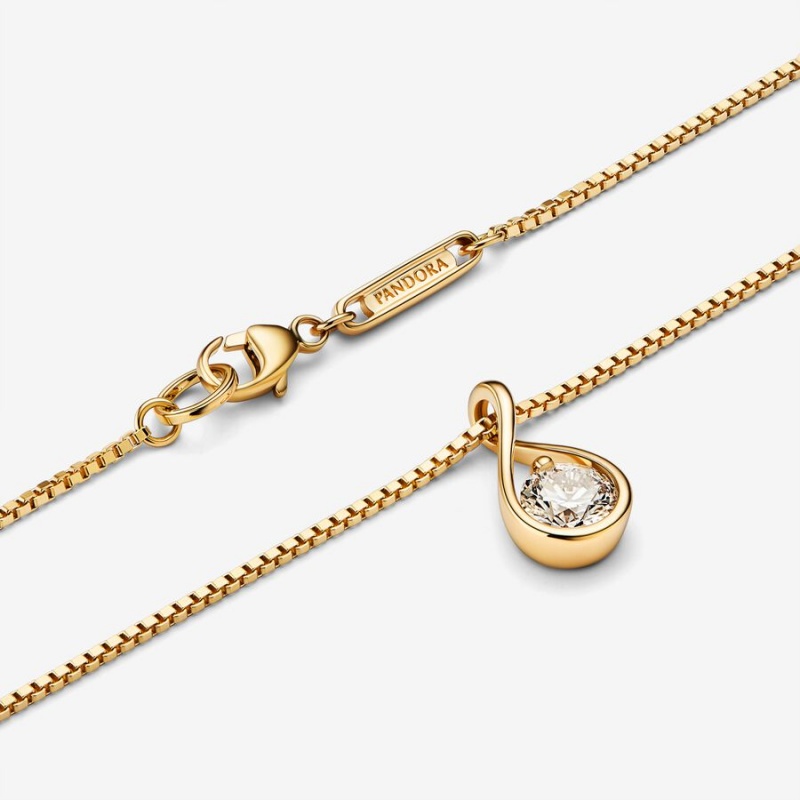 Gold Pandora Brilliance 0.50 ct tw Diamond Necklaces | 621-ZUNYFK