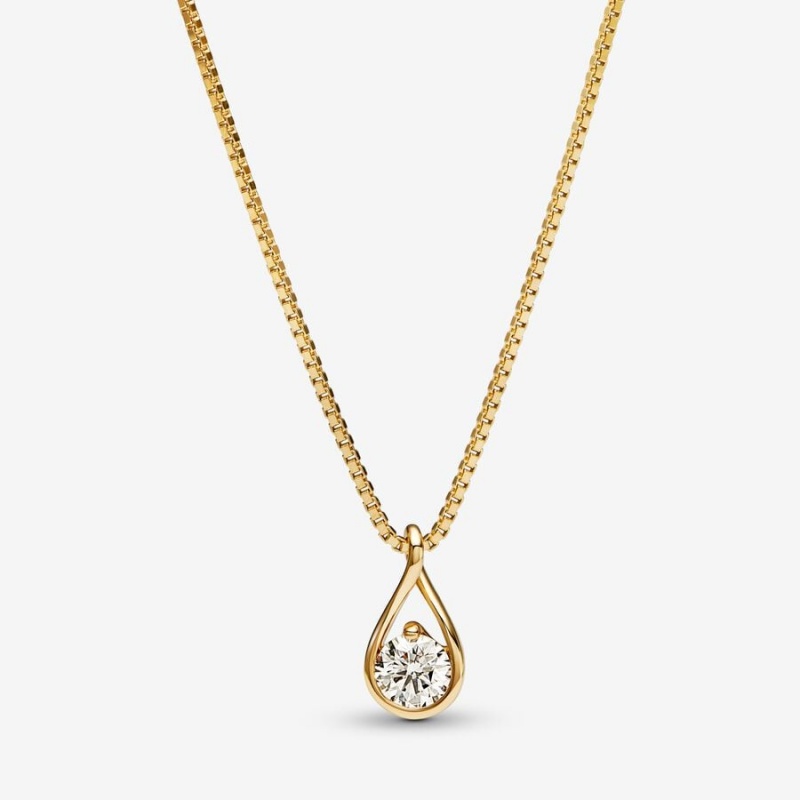 Gold Pandora Brilliance 0.50 ct tw Diamond Necklaces | 621-ZUNYFK