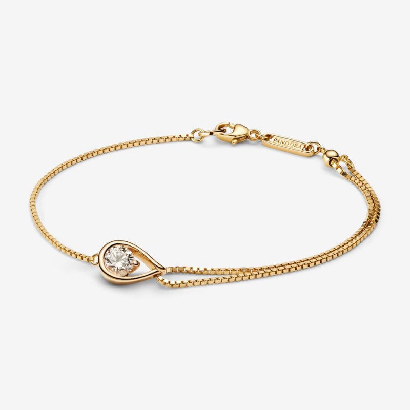 Gold Pandora Brilliance 0.50 ct tw Double Bracelets | 695-DYXSCB