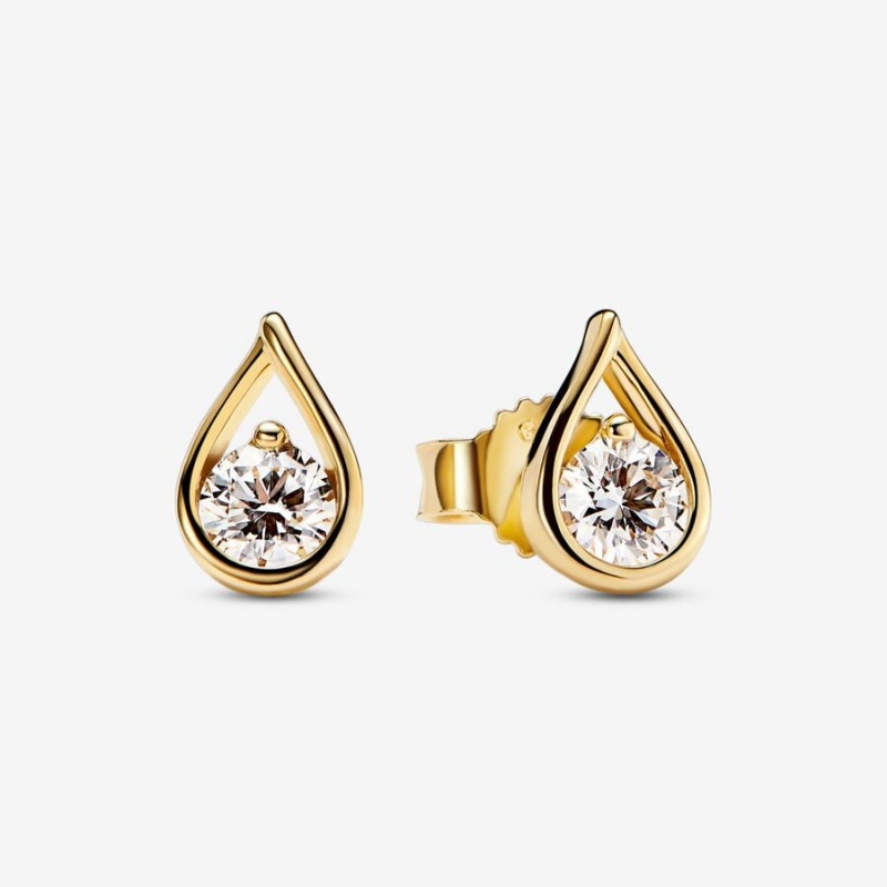 Gold Pandora Brilliance 0.50 ct tw Stud Lab-Created Diamond Earrings | 012-KVPJNQ