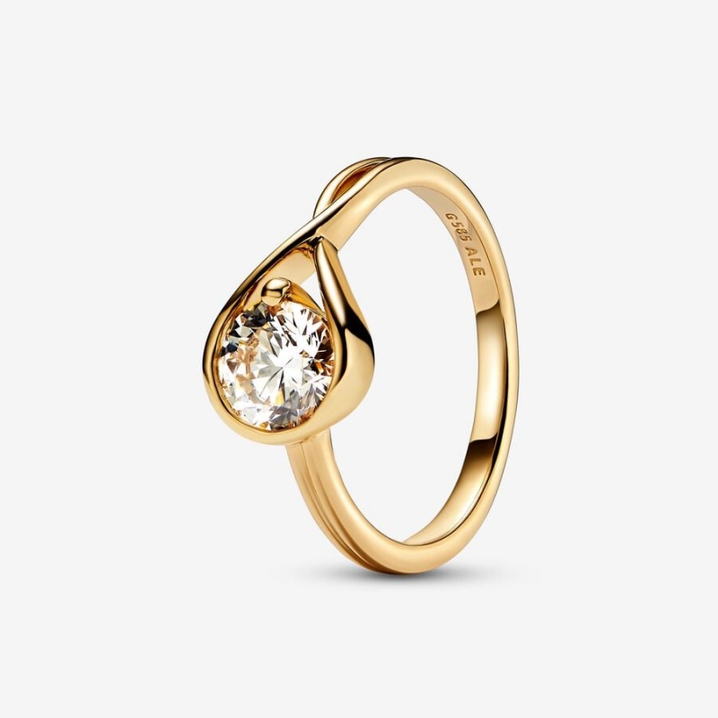 Gold Pandora Brilliance 1.00 ct tw Lab-Created Diamond Rings | 169-ZSBWYP