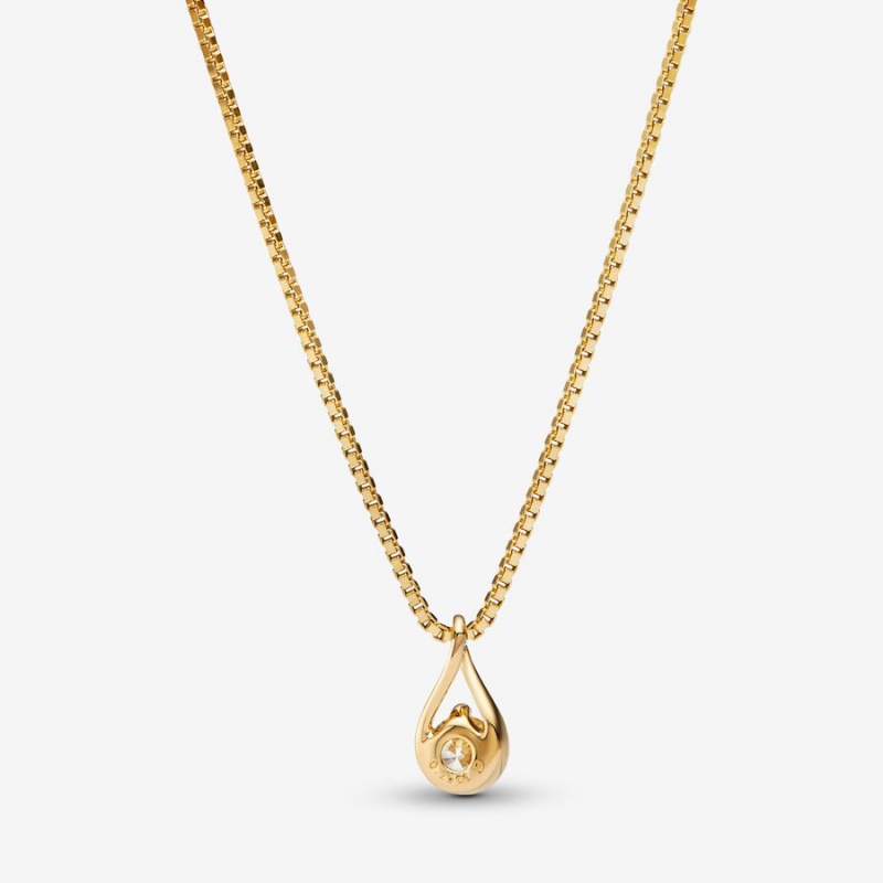 Gold Pandora Brilliance Lab-created 0.25 ct tw Diamond Lab-Created Diamond Necklaces | 546-OYFBRV