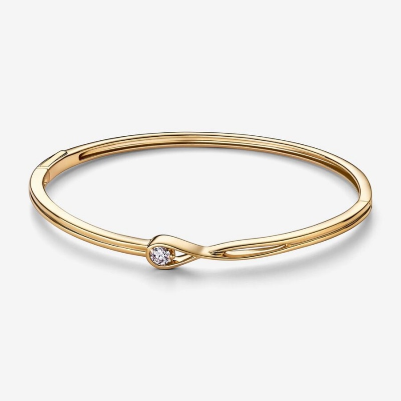 Gold Pandora Brilliance Lab-created 0.25 ct tw Diamond Bangle Bangles | 768-RXWMPD