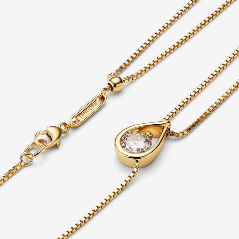 Gold Pandora Brilliance Lab-created 0.75 ct tw Diamond Double Collier Lab-Created Diamond Necklaces | 130-SZJEAG