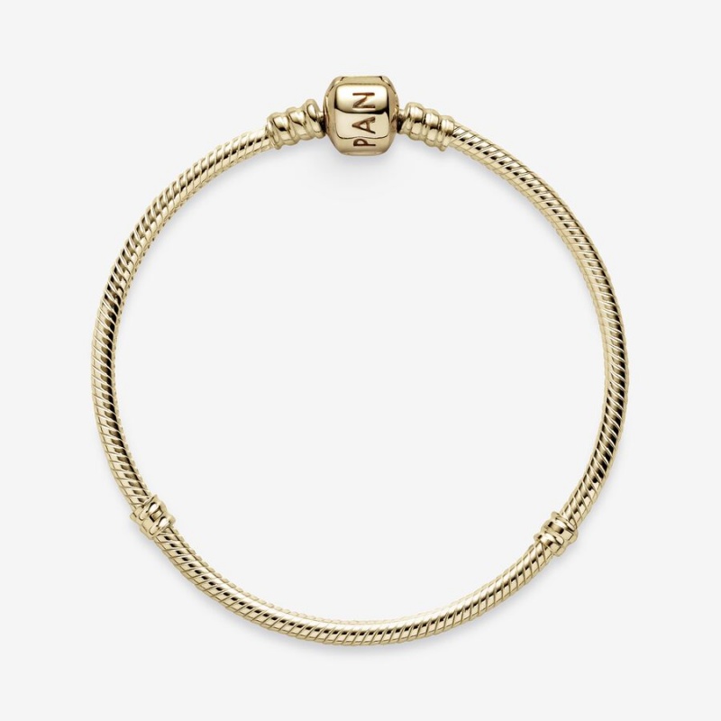 Gold Pandora Moments Snake Chain Bracelets | 582-FBYOLD