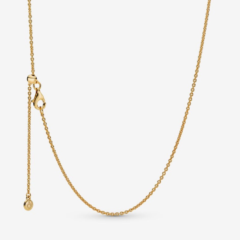 Gold Plated Pandora Classic Cable Charm Pendants | 103-HSUQNY