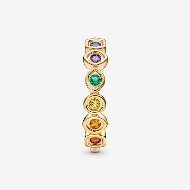 Gold Plated Pandora Marvel The Avengers Infinity Stones Pinky Rings | 485-VIHKOG