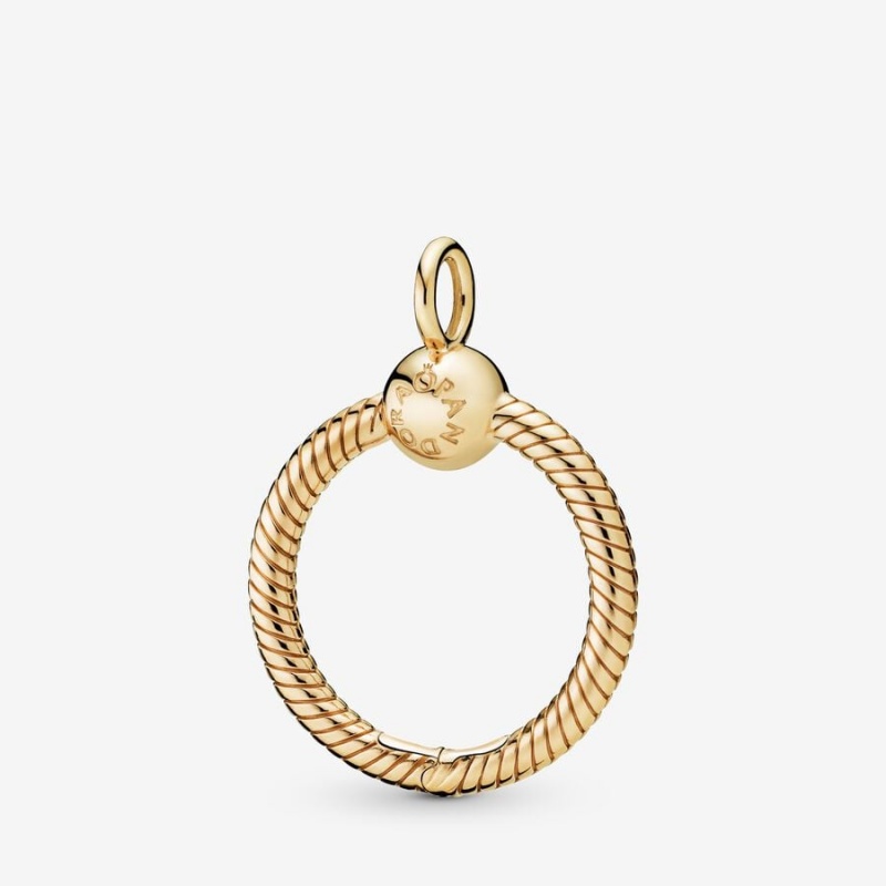 Gold Plated Pandora Moments Small O Charm Holders | 106-TEWGDC