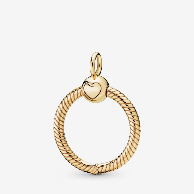 Gold Plated Pandora Moments Small O Charm Pendants | 985-JKXHEW