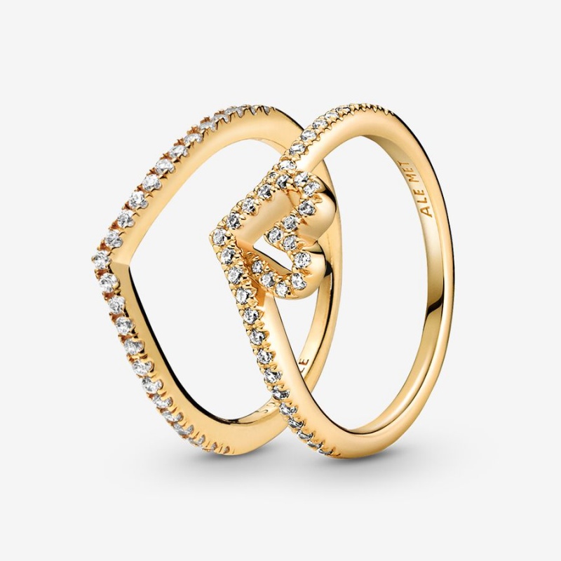 Gold Plated Pandora Ring Sets | 250-XJFSMB