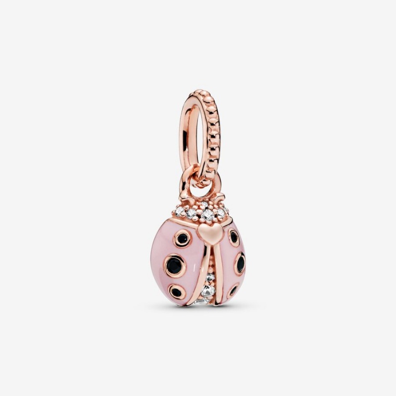 Lucky Jewelry Pandora Pink Ladybird Pendants | 172-FQRNVY