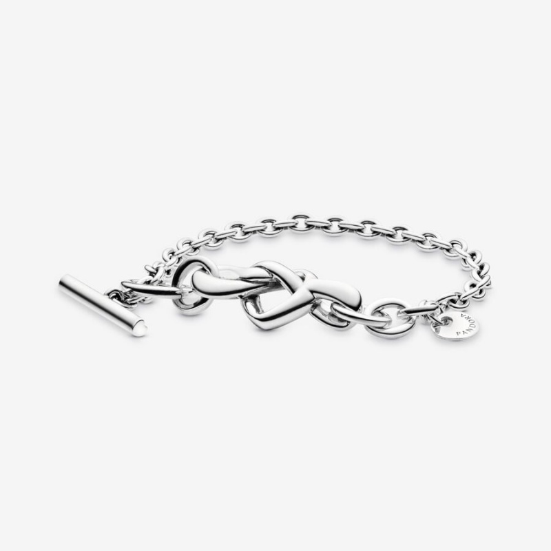 Pandora Us Pandora Knotted Heart T-Bar Non-charm Bracelets | 035-KPQLFD