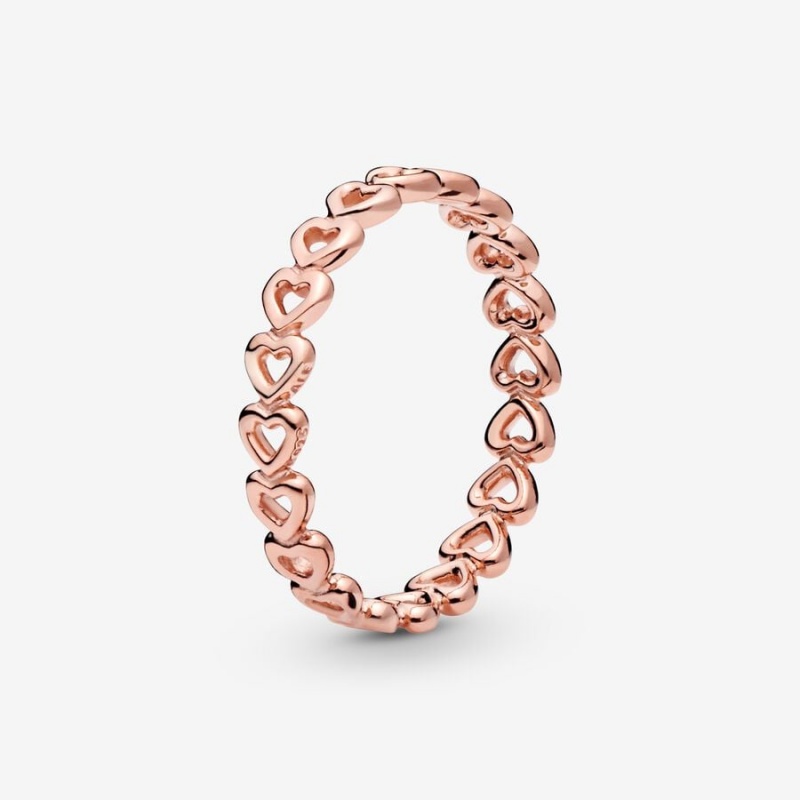 Rose Gold Plated Pandora Band ofs Band Rings | 652-XDMWKL