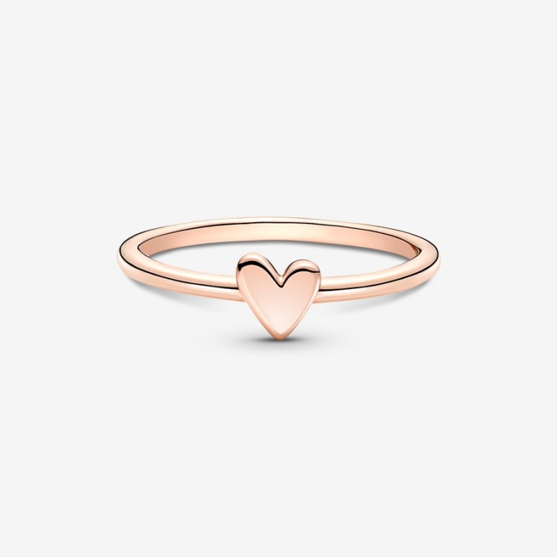 Rose Gold Plated Pandora Freehand Heart & Promise Rings | 804-FKXBWM