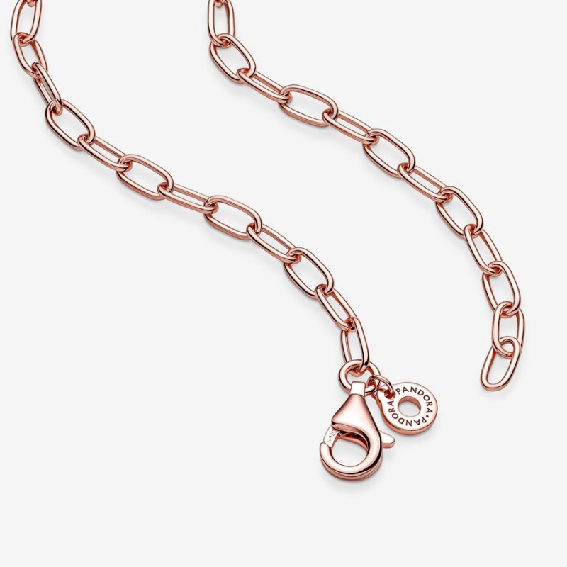 Rose Gold Plated Pandora Link Chain Necklaces | 981-DYCSFA