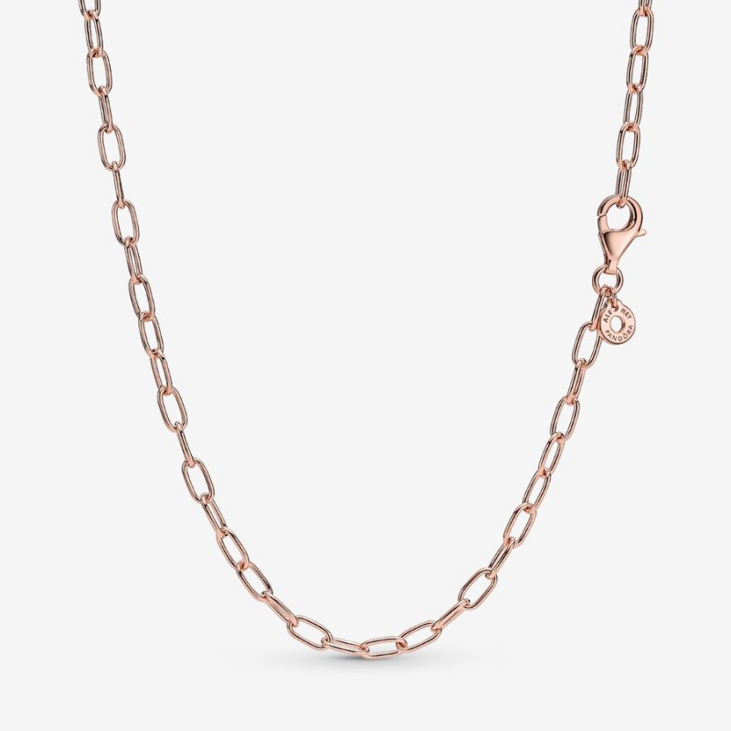 Rose Gold Plated Pandora Link Chain Necklaces | 981-DYCSFA