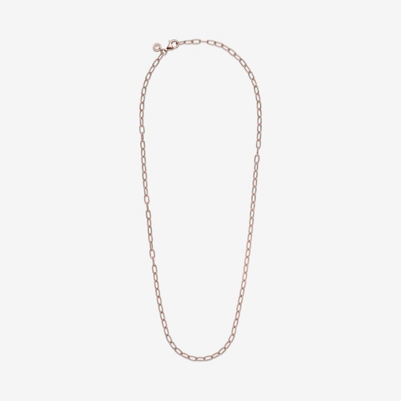 Rose Gold Plated Pandora Link Chain Necklaces | 981-DYCSFA