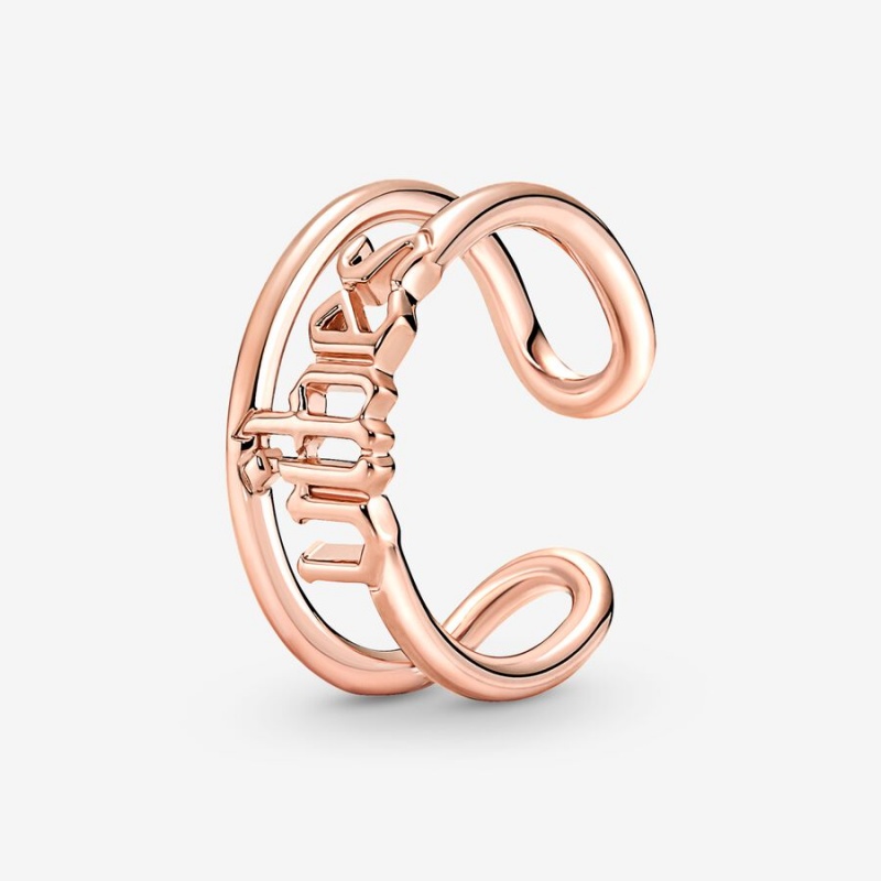 Rose Gold Plated Pandora ME Vibes Open Statement Rings | 601-CEBGUF