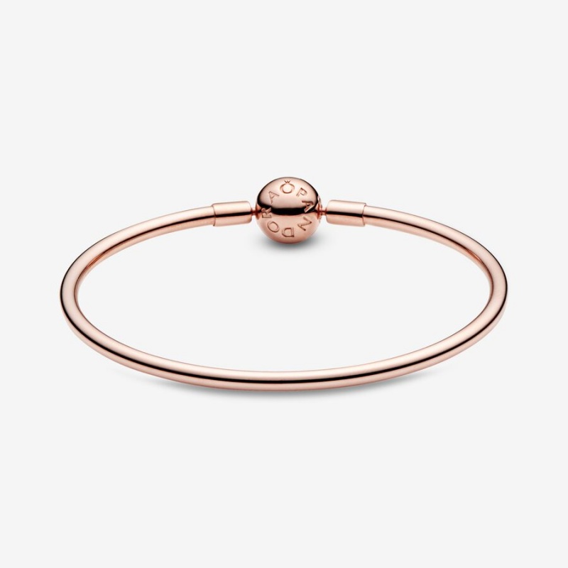 Rose Gold Plated Pandora Moments Bangle Bangles | 893-FIXROL