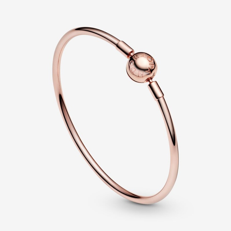 Rose Gold Plated Pandora Moments Bangle Bangles | 893-FIXROL