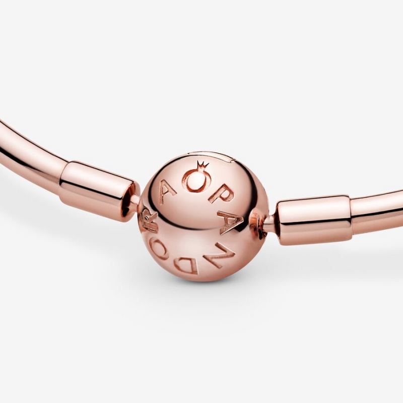 Rose Gold Plated Pandora Moments Bangle Bangles | 893-FIXROL