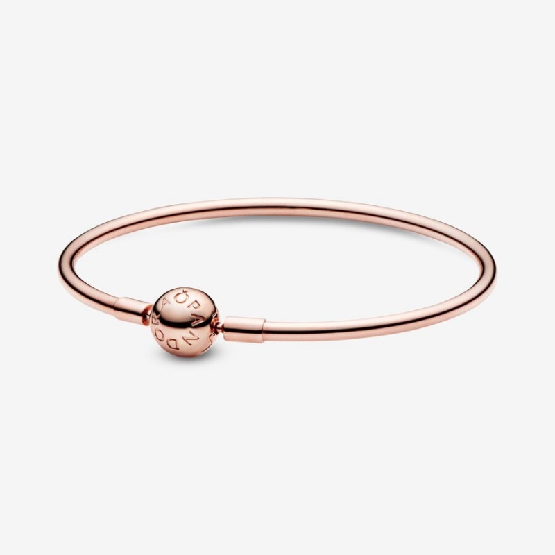 Rose Gold Plated Pandora Moments Bangle Bangles | 893-FIXROL