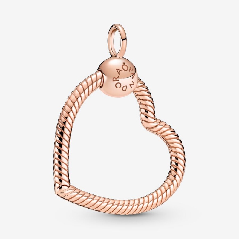 Rose Gold Plated Pandora Moments Heart Charm Pendants | 234-MZBVRP